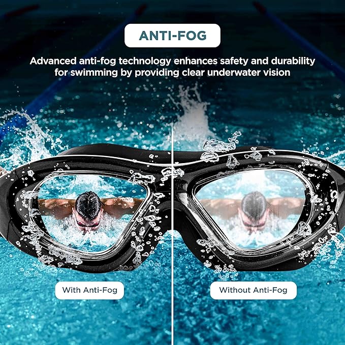 Swimming goggles for kids with soft flexible straps and bright colors