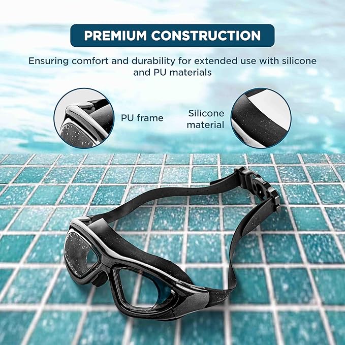 Comfortable silicone swimming goggles with leak-proof seal