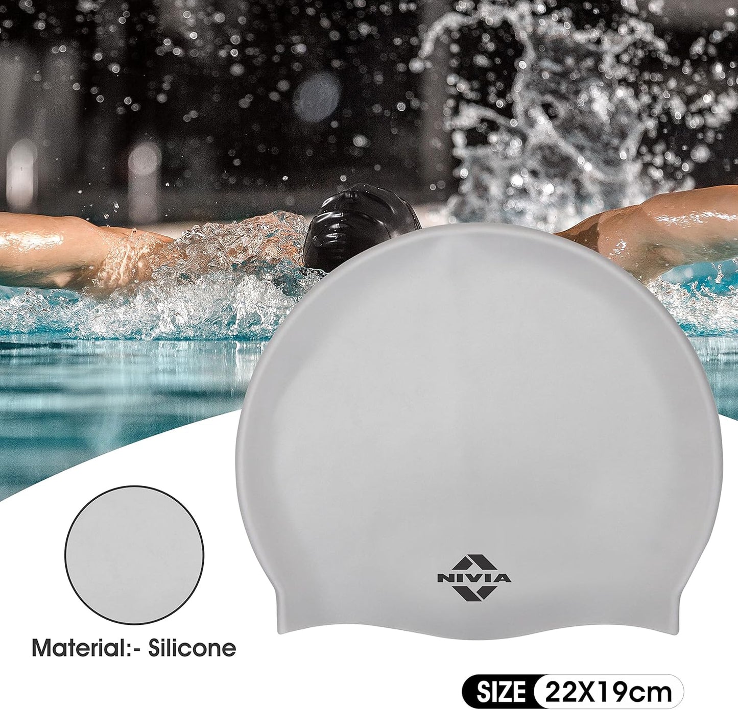 NIVIA CLASSIC SILICONE ADULT SWIMMING CAP