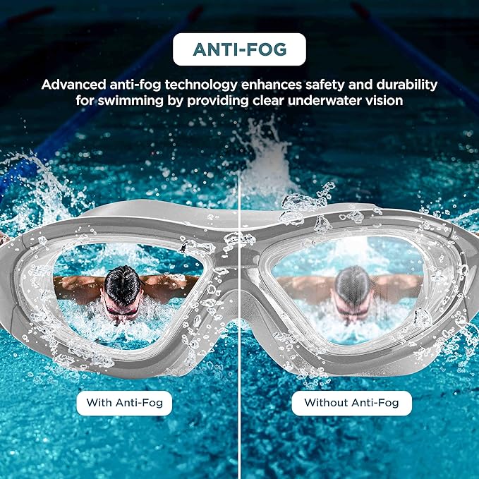 Swimming goggles with reflective lenses for sunny conditions