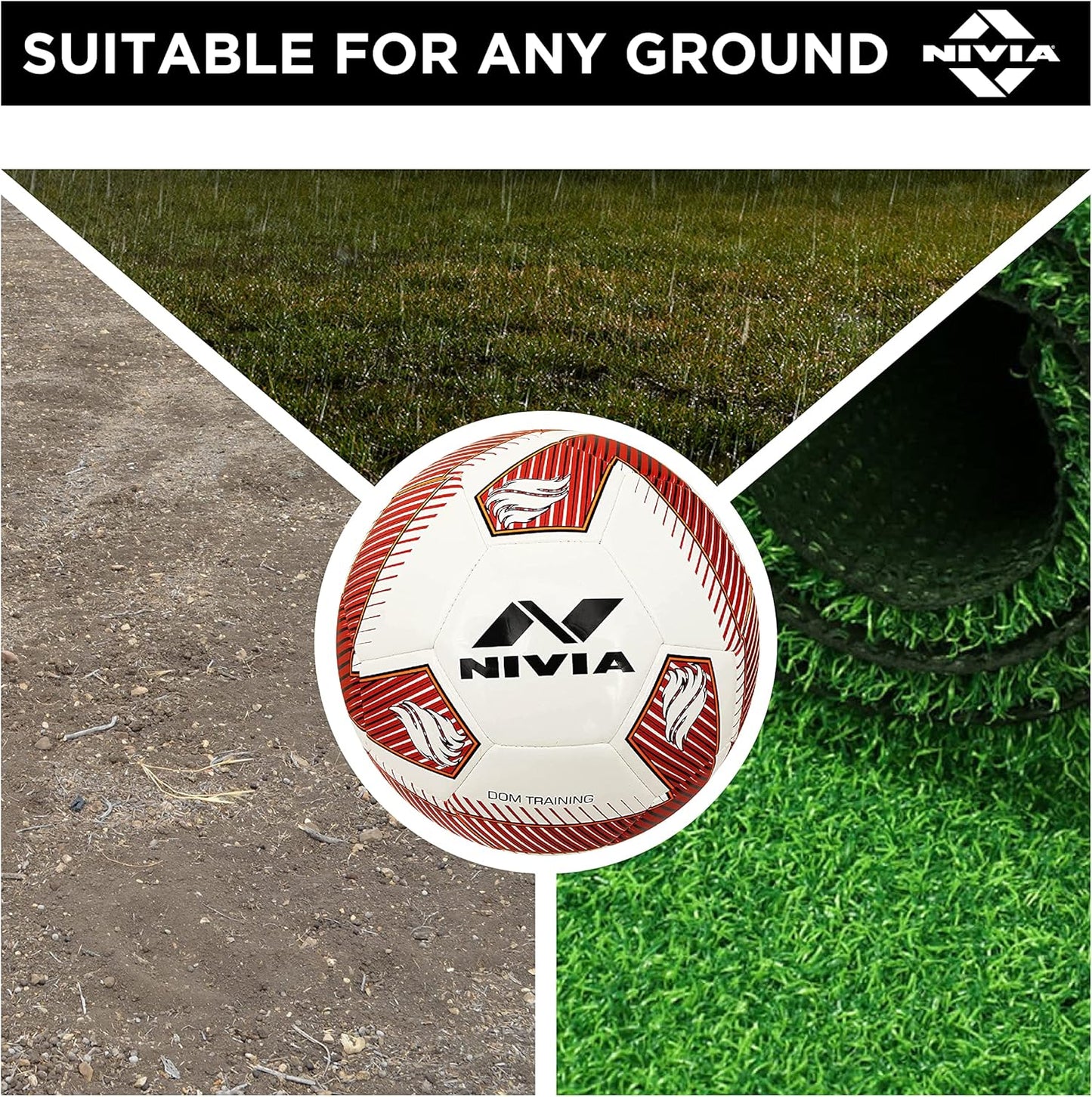 Nivia Training PU Football | Machine Stitched | 32 Panel | TPU top Layer | Soccer Ball | Butyl Bladder Core