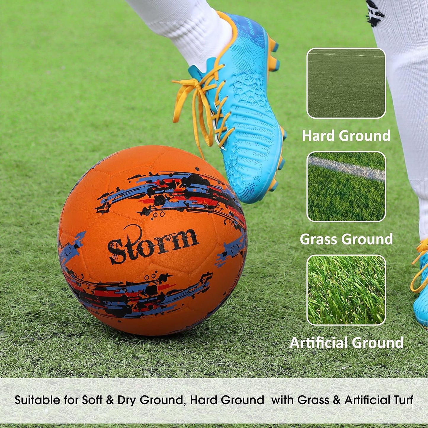 Nivia Storm Football, Size 5 (Orange) | 354OR