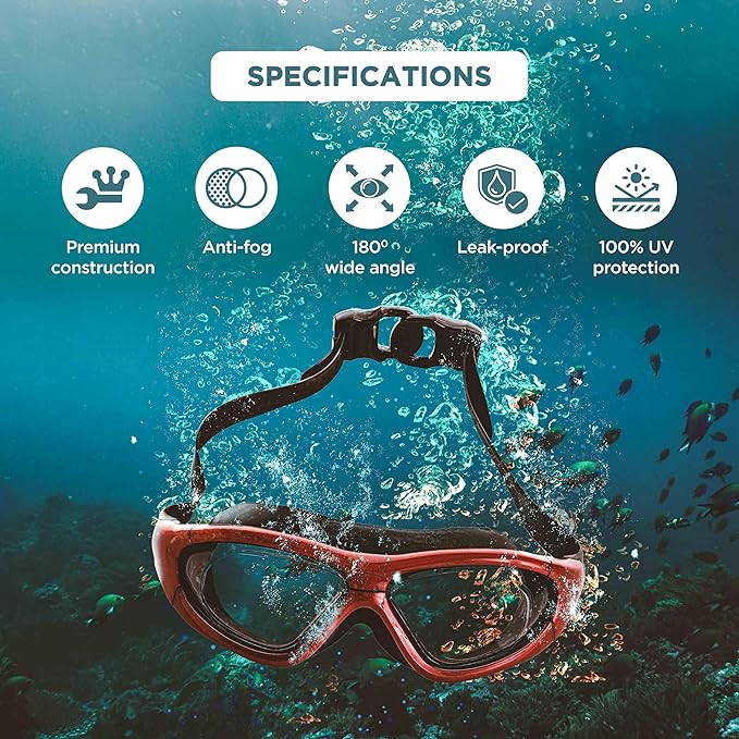 Adjustable strap swimming goggles suitable for all head sizes