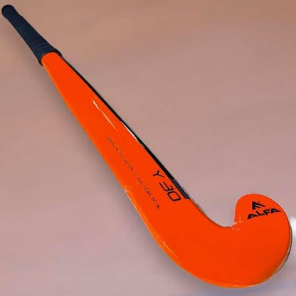 ALFA Y-30 Junior Hockey Stick | Material: 10% Carbon | Gender: Unisex | Lightweight & Flexible | Advanced Grip | High Durability | Precision Control | Speed & Agility