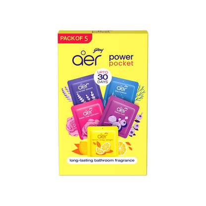 AER Power Pocket Assorted Solid Gel Air Freshener, Pack of 5 | Long-lasting solid gel air fresheners for the entire home; assorted scents variety pack