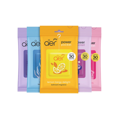 AER Power Pocket Assorted Solid Gel Air Freshener, Pack of 5 | Long-lasting solid gel air fresheners for the entire home; assorted scents variety pack