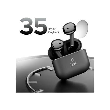 boAt Airdopes Joy, 35Hrs Battery, Fast Charge, IWP Tech, Low Latency, 2Mic ENx, Type-C Port, v5.3 Bluetooth Earbuds, TWS Ear Buds Wireless Earphones with mic(Jet Black)