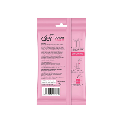 Godrej Aer Power Pocket Bathroom Fragrance Rose Fresh Blossom 10G