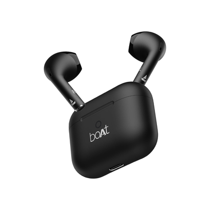 boAt Airdopes Joy, 35Hrs Battery, Fast Charge, IWP Tech, Low Latency, 2Mic ENx, Type-C Port, v5.3 Bluetooth Earbuds, TWS Ear Buds Wireless Earphones with mic(Jet Black)