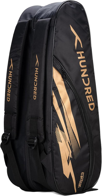 Hundred Cosmogear Badminton Kit-bag | Double Zipper | Bag with Front Zipper Pocket | Material: Polyester | Padded Back Straps | Easy-Carry Handle