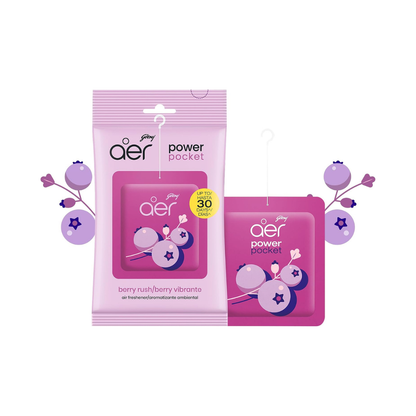 AER Power Pocket Berry Rush Solid Gel Air Freshener, Pack of 6 | Long-lasting solid gel air freshener for the entire home; fresh Berry Rush scent