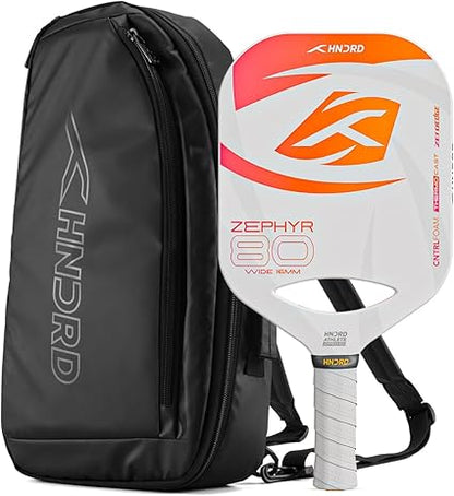 Hundred Zephyr 80 Wide Pickleball Paddle | 16 mm Core | Control Play | Free Bag Included (White/Orange)