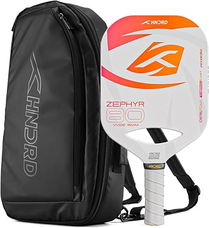 Hundred Zephyr 80 Wide Pickleball Paddle | 16 mm Core | Control Play | Free Bag Included (White/Orange)