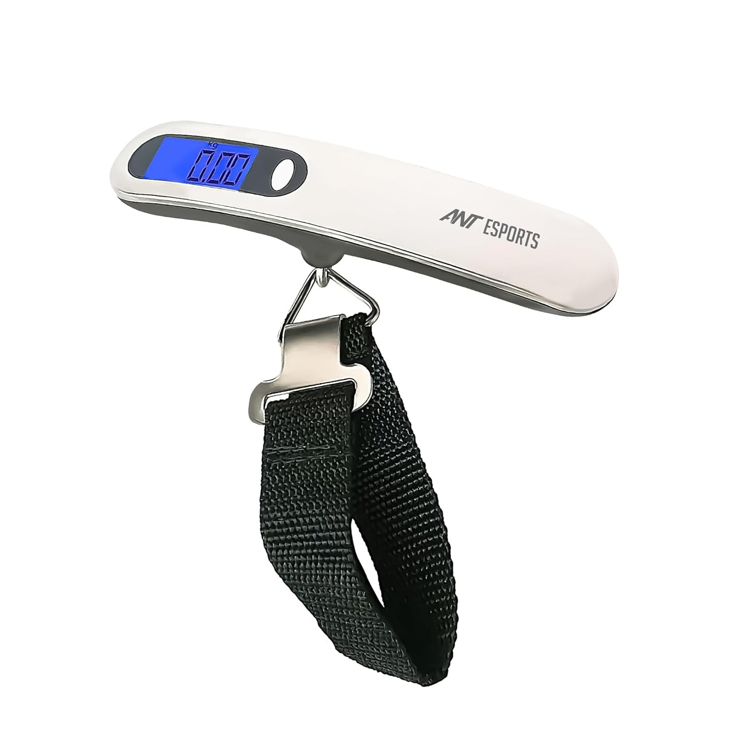 Ant Esports AELS020 Portable Digital Weighing Scale, 50 kg Maximum Capacity, Tare Function, Auto On/Off Feature, Overload Indicator, Low Battery Warning, LED Backlit Display