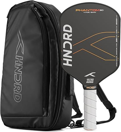 Hundred Phantom 80 Pickleball Paddle | WIDE | USA Approve | Japan Raw Carbon Fiber | 16mm/ 13mm | Black/Orange | Control & Spin Optimized | Lightweight Paddle with Comfort Grip