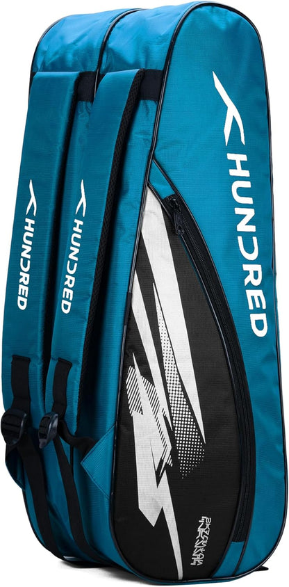 Hundred Cosmogear Badminton Kit-bag | Double Zipper | Bag with Front Zipper Pocket | Material: Polyester | Padded Back Straps | Easy-Carry Handle