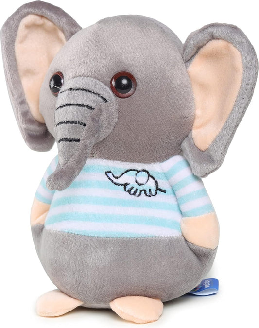 Webby Soft Animal Plush Elephant Toy (20 CM, Blue & Grey) | Super Soft for Hugs & Play | Comfort Pillow & Stress Relief Gift for Kids & Adults | Durable