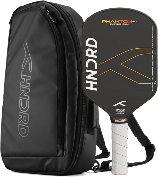 Hundred Phantom 80 Pickleball Paddle | EXTEND | Japanese Raw Carbon Fiber | Black/Orange | Optimized for Control and Spin | Lightweight Paddle with Comfortable Grip