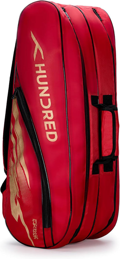 Hundred Cosmogear Badminton Kit-bag | Double Zipper | Bag with Front Zipper Pocket | Material: Polyester | Padded Back Straps | Easy-Carry Handle