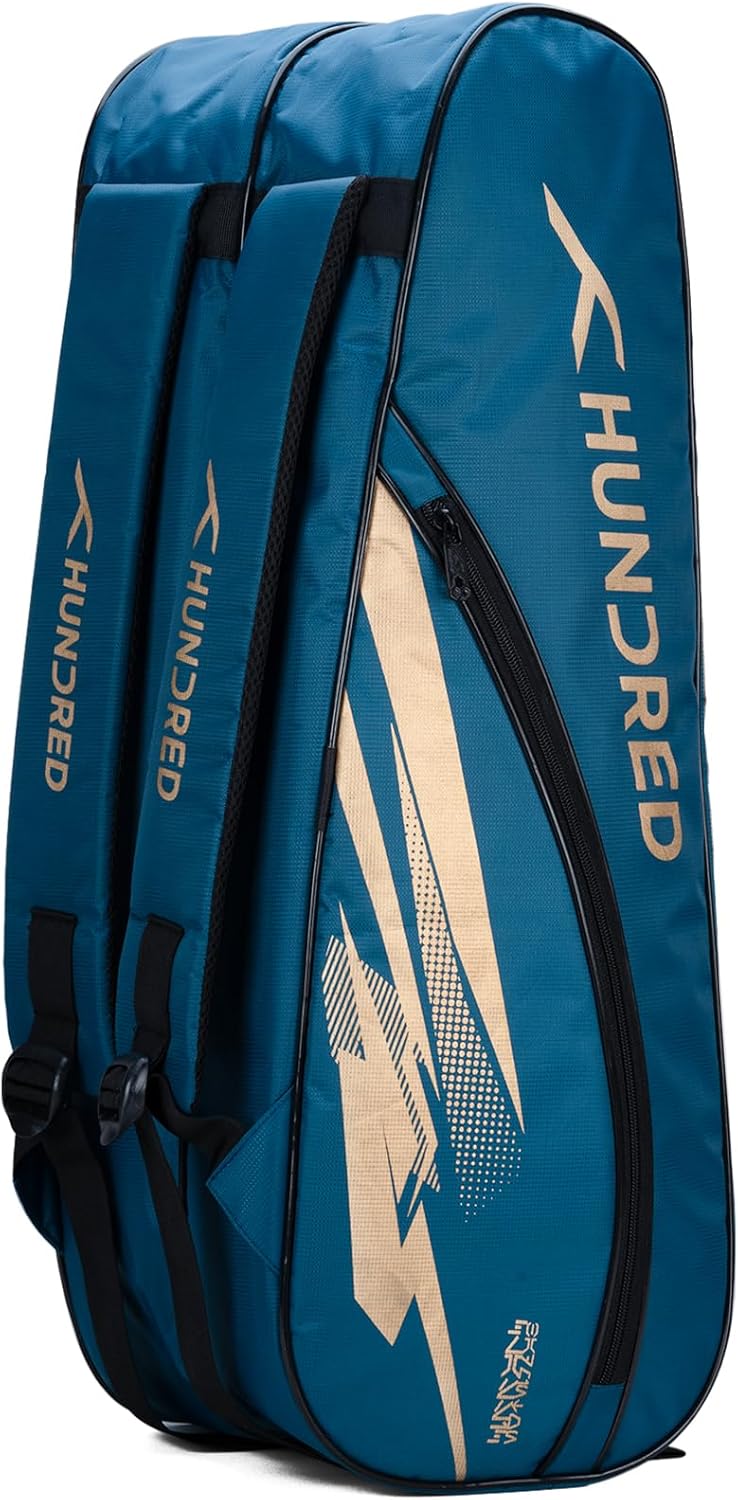 Hundred Cosmogear Badminton Kit-bag | Double Zipper | Bag with Front Zipper Pocket | Material: Polyester | Padded Back Straps | Easy-Carry Handle