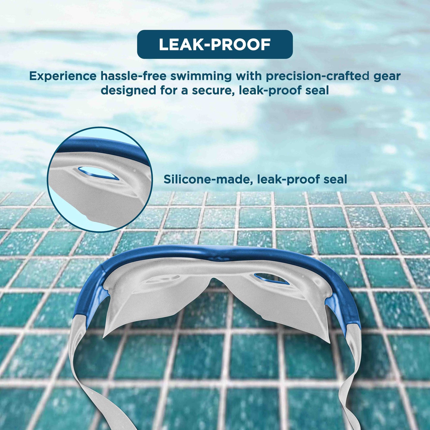 Endless EL1007 Premium Swimming Goggle with Anti-Fog and UV Protection | Material : Silicon, PU | Stylish 180 Degree Wide View Glasses | Soft Silicone Gasket for Leak Proof | With Hard Case