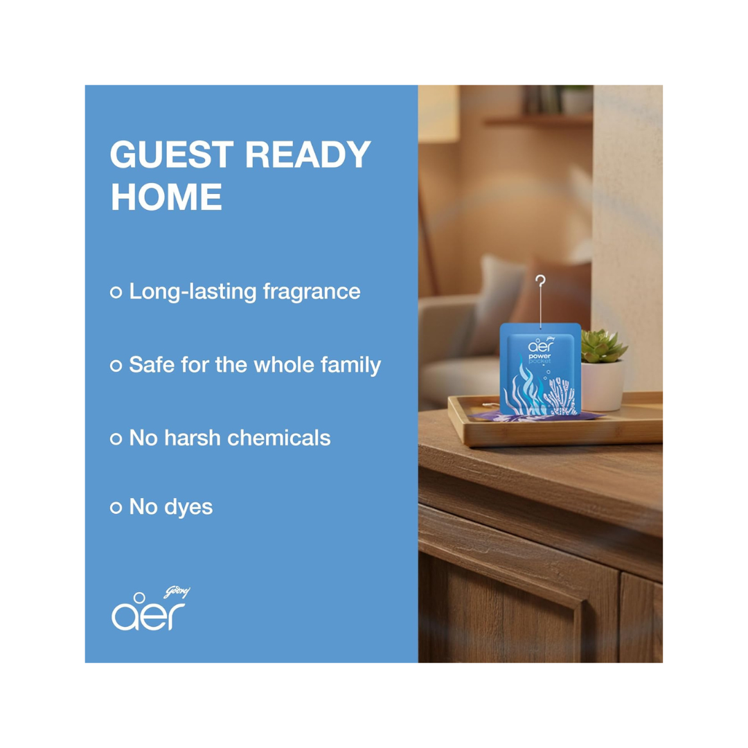 AER Power Pocket Seabreeze Solid Gel Air Freshener, Pack of 6 | Long-lasting solid gel air freshener for the entire home; fresh Seabreeze scent