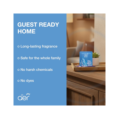 AER Power Pocket Seabreeze Solid Gel Air Freshener, Pack of 6 | Long-lasting solid gel air freshener for the entire home; fresh Seabreeze scent