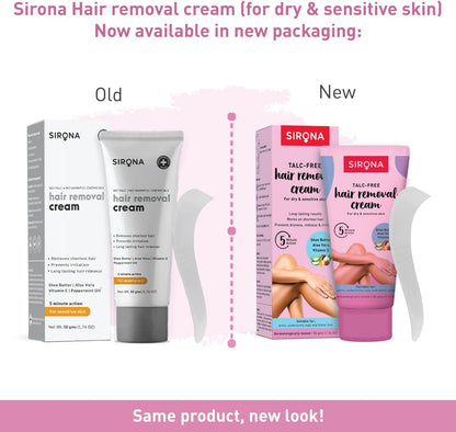 Sirona Hair Removal Cream, Sensitive Skin for Women - 1.76 Fl Oz | with Aloe Vera, Vitamin E & Shea Butter | Ideal for Bikini Line,Underarm, Legs