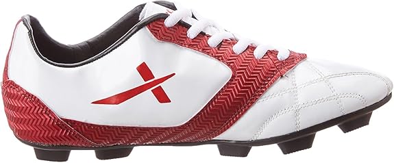 Vector X Armour Football Shoes | White & Maroon | Size: EU 44, UK 10, US 11 | Material: PVC & Faux Leather | For Boys and Men | Optimal Traction | Durable Build and Comfortable | Slip Resistant