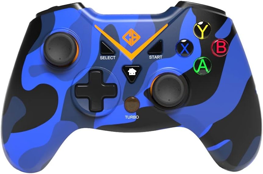 Cosmic Byte C3070W Nebula 2.4G Wireless Gamepad for PC supports Windows XP/7/8/10/11, Rubberized Texture (Camo Blue)