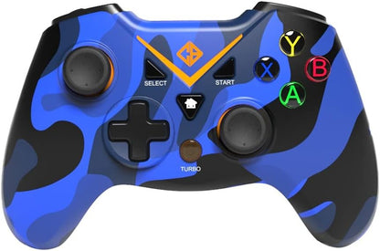 Cosmic Byte C3070W Nebula 2.4G Wireless Gamepad for PC supports Windows XP/7/8/10/11, Rubberized Texture (Camo Blue)