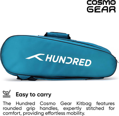 Hundred Cosmogear Badminton Kit-bag | Double Zipper | Bag with Front Zipper Pocket | Material: Polyester | Padded Back Straps | Easy-Carry Handle