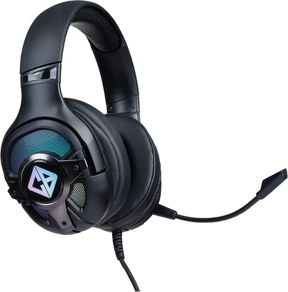Cosmic Byte Oberon 7.1 RGB Gaming Wired On Ear Headphones with Mic with Dual Input- USB and 3.5mm Jack, Detachable, 90° Rotatable Earcups (Black)