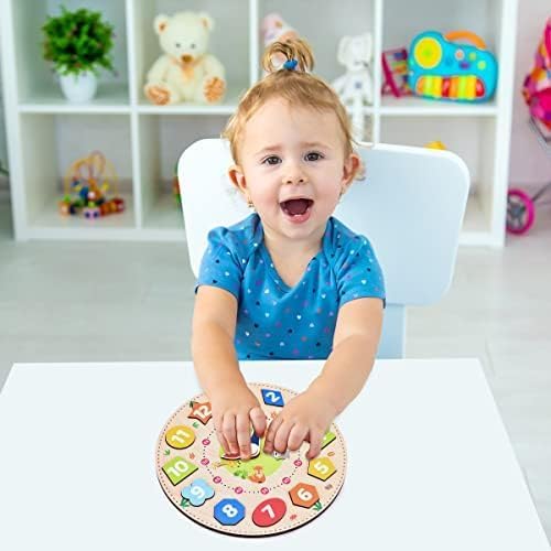 Webby Wooden Educational Learning Clock Toys for Kids – Teach Time, Shapes & Colours | Montessori Early Learning Toy | Fun Educational Gift for Toddlers & Preschoolers pack of 2