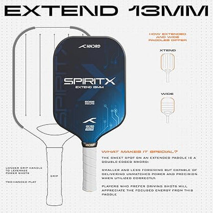 Hundred Spirit-X Extend Pickleball Racket | USA-approved | 13 mm Power Core | Lightweight, durable construction | Improved spin surface | Comfort grip