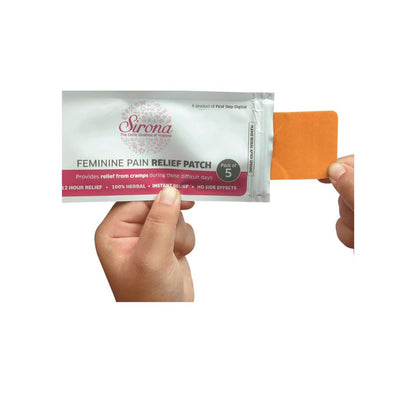 Sirona Herbal Pain Relief Patches  | Instant Relief from Menstrual Cramps, Lower Abdomen, Back | Cool Patches with No Chemical Actives, No Side Effects