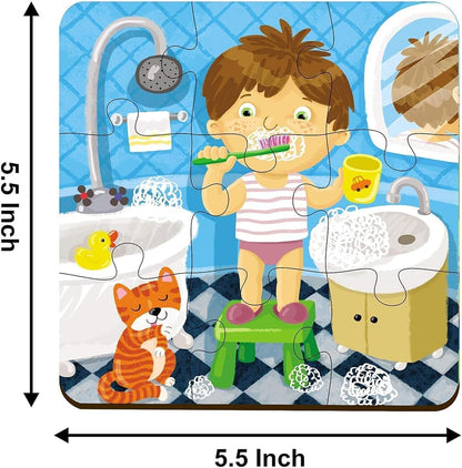 Webby 4-in-1 Wooden Educational Puzzle Set for Kids – Learn Weather, Seasons & Everyday Life | 36 Pcs Montessori Learning Toy for Boys & Girls 3+ Years pack of 2