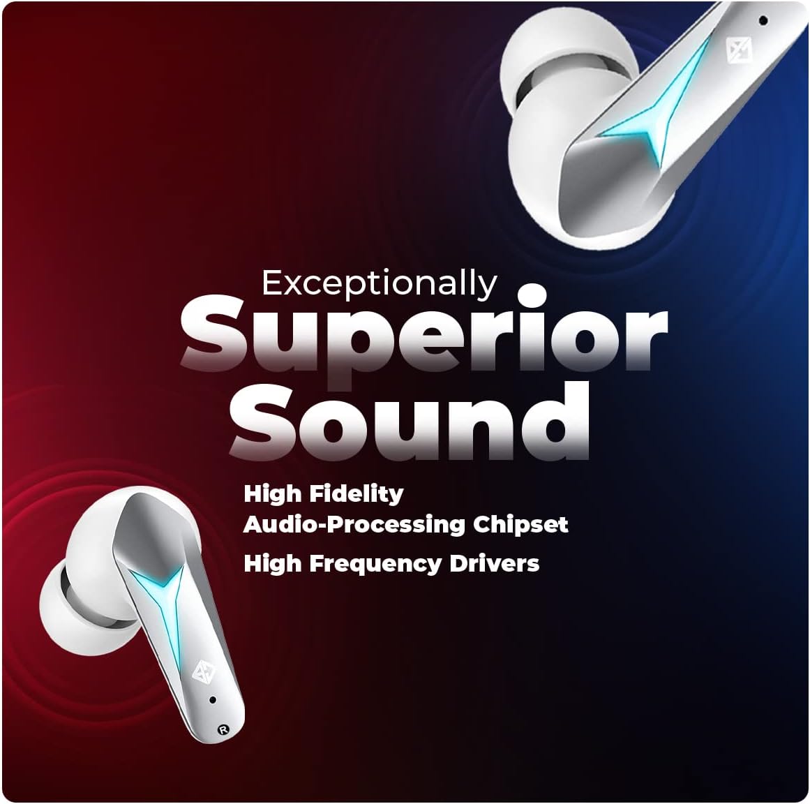 Cosmic Byte CosmoBuds X200 True Wireless Earbuds (TWS), BT 5.3, 38ms Latency GOD Mode™, Music Mode, 40Hrs, ENC, IPX5, Voice Assistant