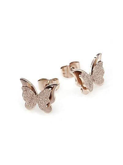 YouBella Jewellery butterfly design Gold Plated Surgical Steel Stud Earrings for Girls and Women (Golden) (YBEAR_32436)