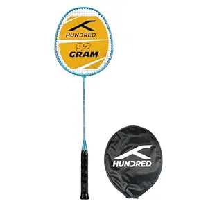 HUNDRED Powertek 200 PRO Badminton Racquet with Head Cover  | Strung | Material:Aluminium|For Intermediate Players|Weight:95 grams|Maximum String Tension- 18-20lbs