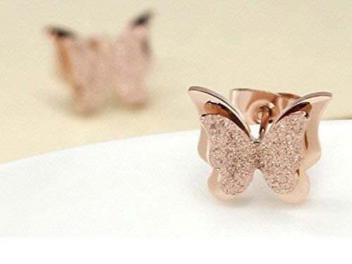 YouBella Jewellery butterfly design Gold Plated Surgical Steel Stud Earrings for Girls and Women (Golden) (YBEAR_32436)