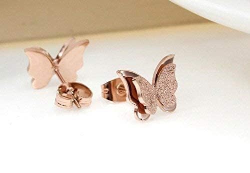 YouBella Jewellery butterfly design Gold Plated Surgical Steel Stud Earrings for Girls and Women (Golden) (YBEAR_32436)