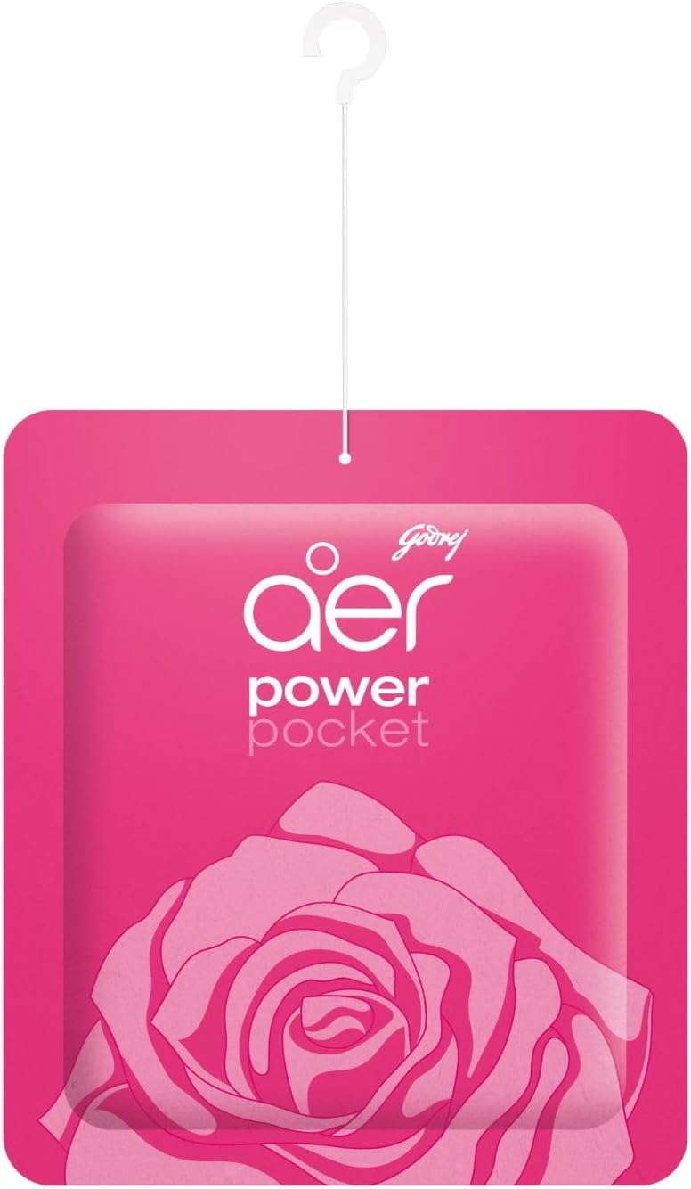 Godrej Aer Power Pocket Bathroom Fragrance Rose Fresh Blossom 10G
