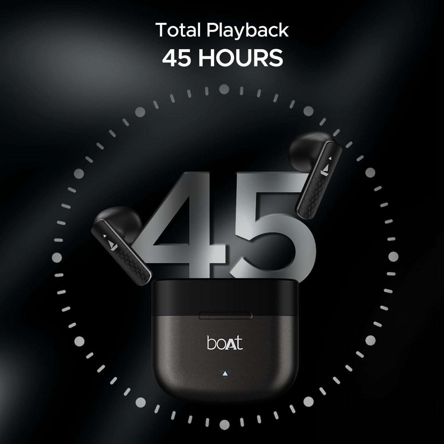 boAt Airdopes 91 Prime, 45HRS Battery, 13 mm Drivers, Metallic Finish, Low Latency,ENx Tech, Fast Charge, v5.3 Bluetooth TWS in Ear Earbuds Wireless Earphones with mic (Midnight Black)