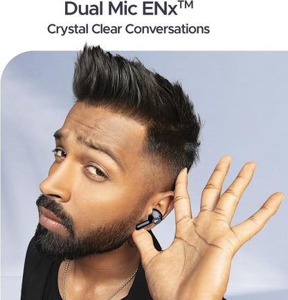 boAt Newly Launched Airdopes 71 TWS Earbuds with 40 Hours Playtime, Dual Mics with ENxTM, ASAPᵀᴹ Charge, IWPᵀᴹ, BEASTᵀᴹ Mode with 50 ms Low Latency, IPX4 & Pocketable ID(Active Black)