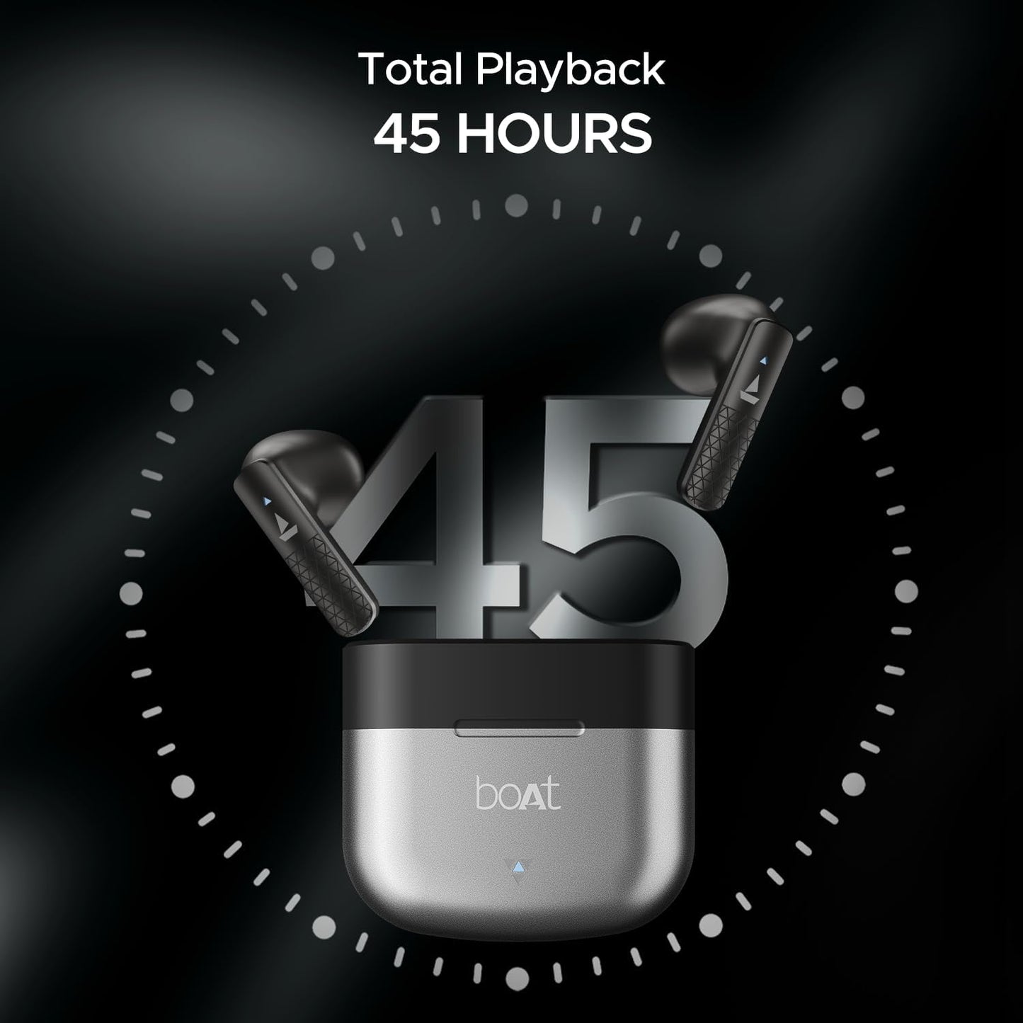 boAt Airdopes 91 Prime, 45HRS Battery, 13 mm Drivers, Metallic Finish, Low Latency,ENx Tech, Fast Charge, v5.3 Bluetooth Earbuds, TWS Ear Buds Wireless Earphones with mic (Sonic Silver)