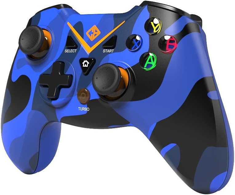 Cosmic Byte C3070W Nebula 2.4G Wireless Gamepad for PC supports Windows XP/7/8/10/11, Rubberized Texture (Camo Blue)