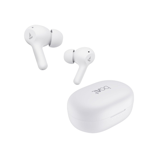 boAt Newly Launched Airdopes 71 TWS Earbuds with 40 Hours Playtime, Dual Mics with ENxTM, ASAPᵀᴹ Charge, IWPᵀᴹ, BEASTᵀᴹ Mode with 50 ms Low Latency, IPX4 & Pocketable ID(Frost White)