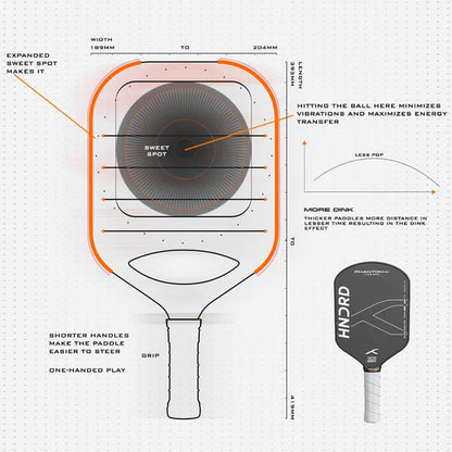 Hundred Phantom 20 Pickleball Racket | Power Play | Includes Free Bag