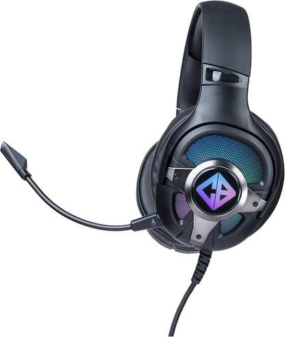 Cosmic Byte Oberon 7.1 RGB Gaming Wired On Ear Headphones with Mic with Dual Input- USB and 3.5mm Jack, Detachable, 90° Rotatable Earcups (Black)